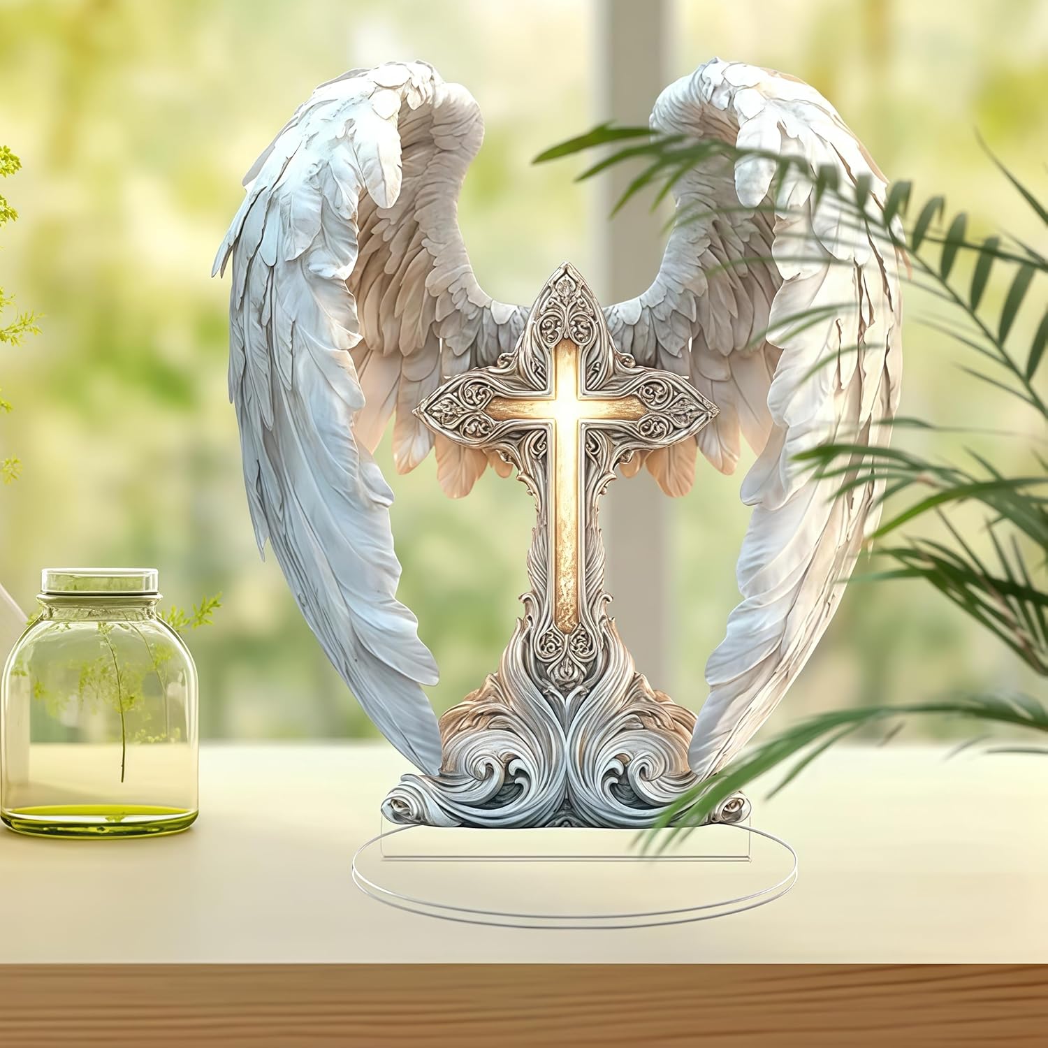 Gorgeous Angel Wings Cross Decoration
