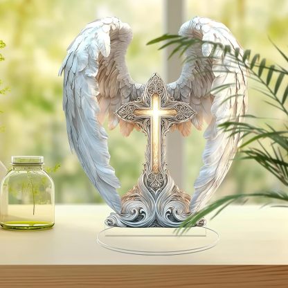 Gorgeous Angel Wings Cross Decoration