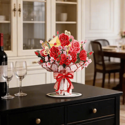 💌2-in-1 Gift & Décor for Every Moment🌸3D Flower Bouquet Pop Up Card