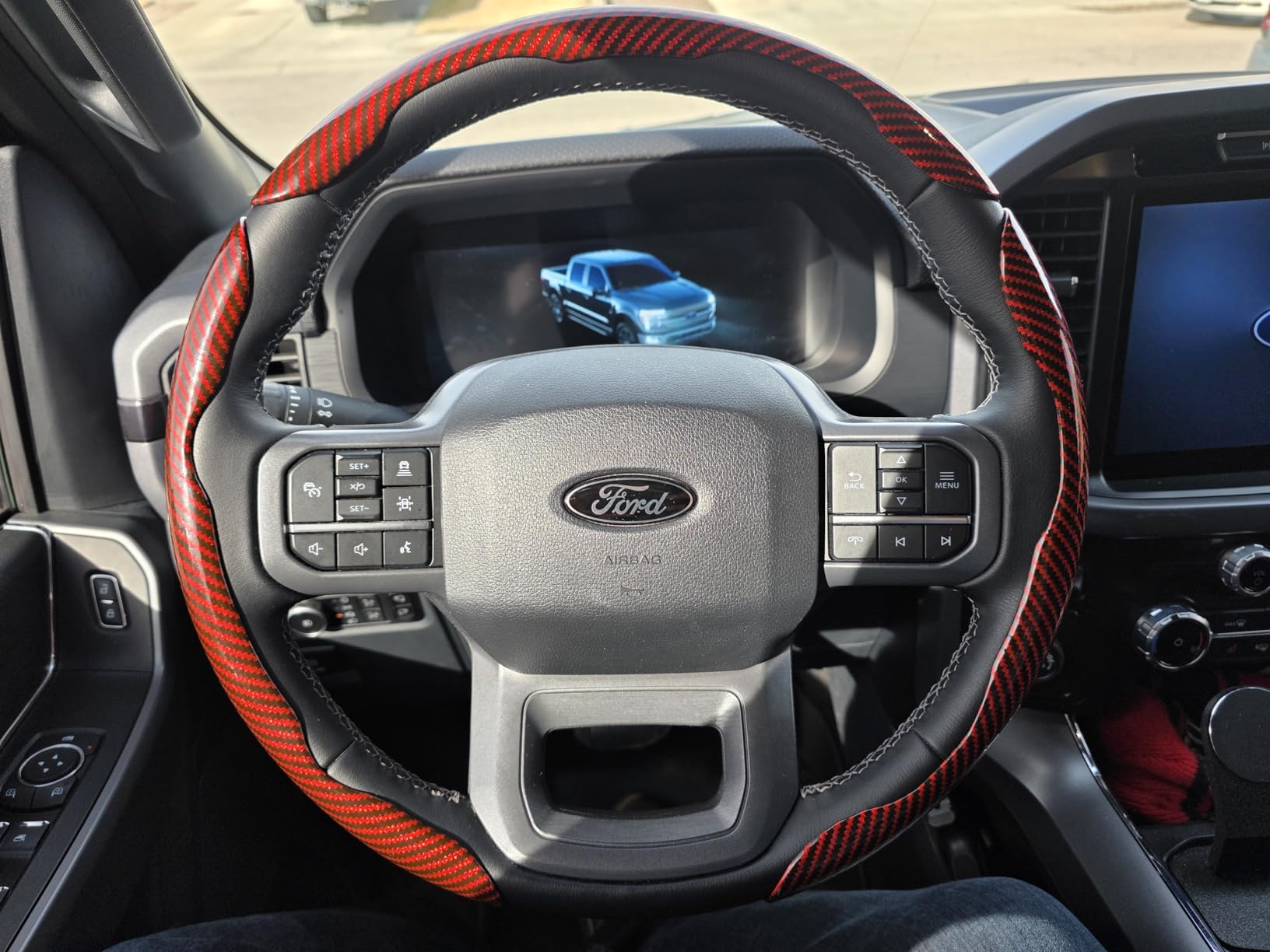 Carbon Fiber Silicone Anti-Slip Car Steering Wheel Cover Universal Fit