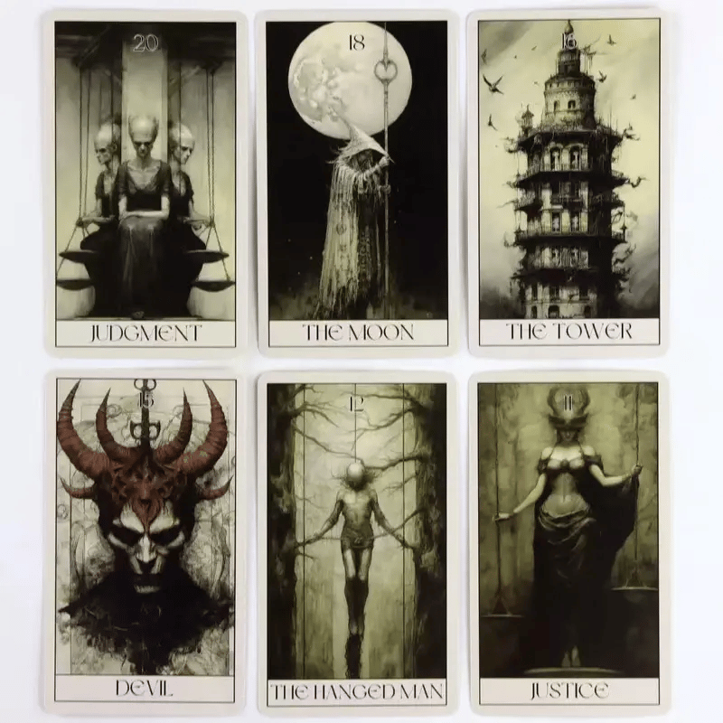 🔥Last Day 50% OFF - 🖤Horror Tarot Card Deck: Spooky, Stylish 78-Card Set 🎴👻