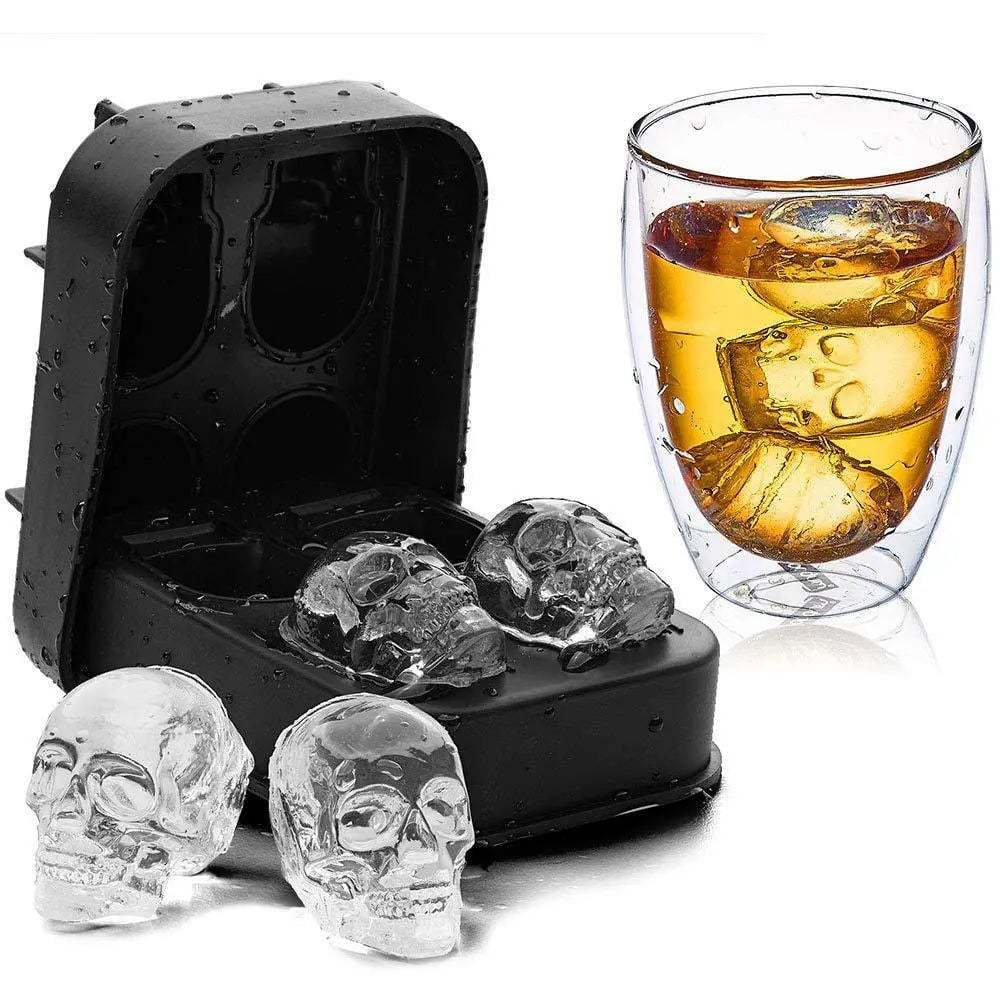 💀DIY Silicone Skull Ice Cube Tray – Giant Slow-Melt Skull for Whiskey & Cocktails – Food-Grade & Multi-Use Mold 🥃