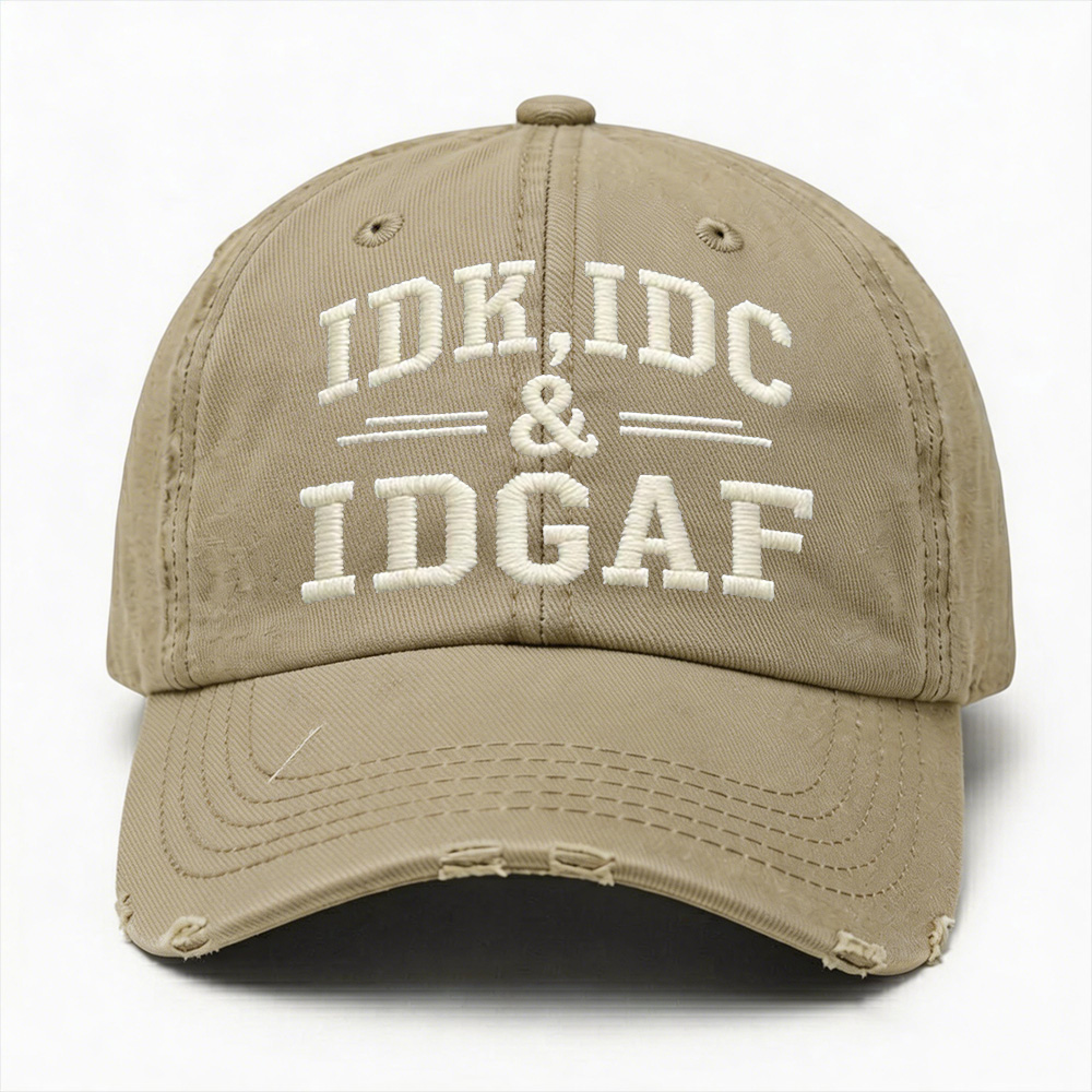 IDK IDC & IDGAF Vintage Baseball Cap