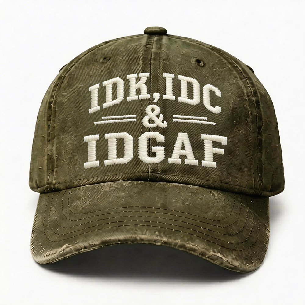 IDK IDC & IDGAF Vintage Baseball Cap