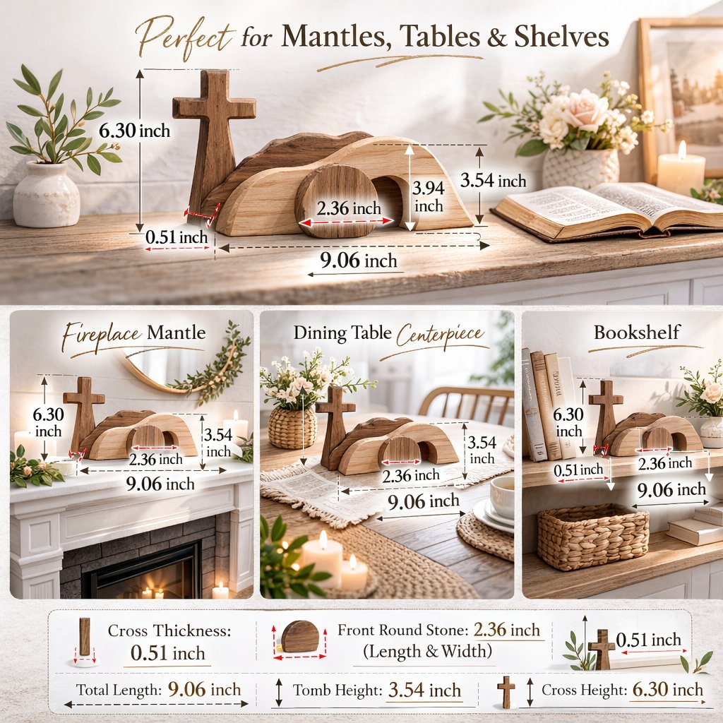 🔥Last Day 49% OFF - The Wooden Resurrection Cross & Empty Tomb That Reminds Your Family What Easter Is Really About