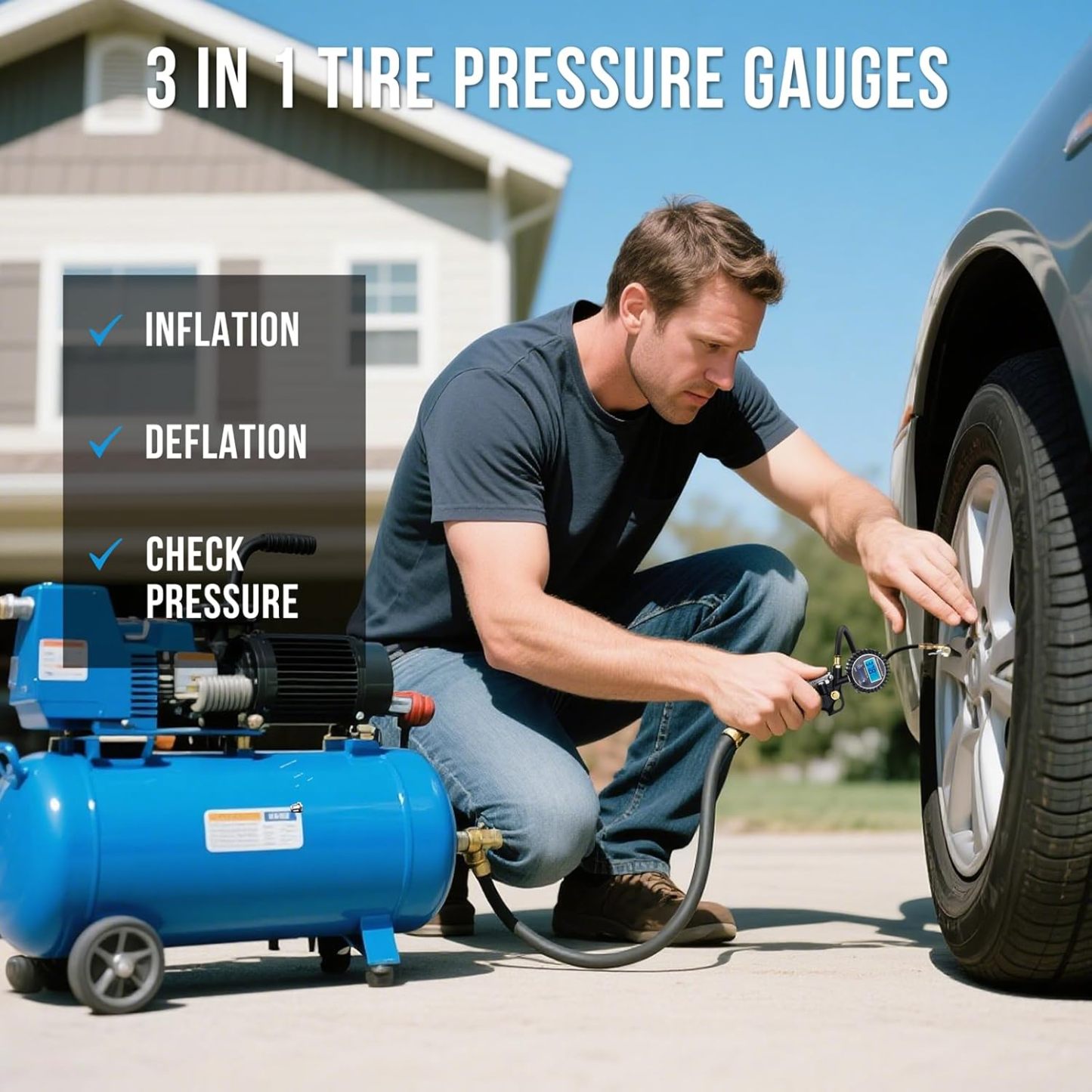 🔥LAST DAY 50% OFF - 🛠️🚗 High Precision Digital Tire Inflator Pressure Gauge | 3-in-1 Inflate Deflate Check Tire Tool