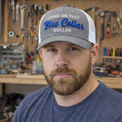 🔥LAST DAY 50% OFF-🛠️🧢Blue Collar Dollar Trucker Hat – Proud Workwear Cap