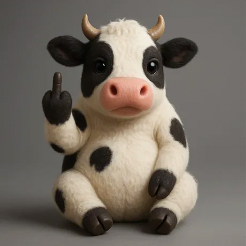 🐮🖕Cute Middle Finger Plush Highland Cow