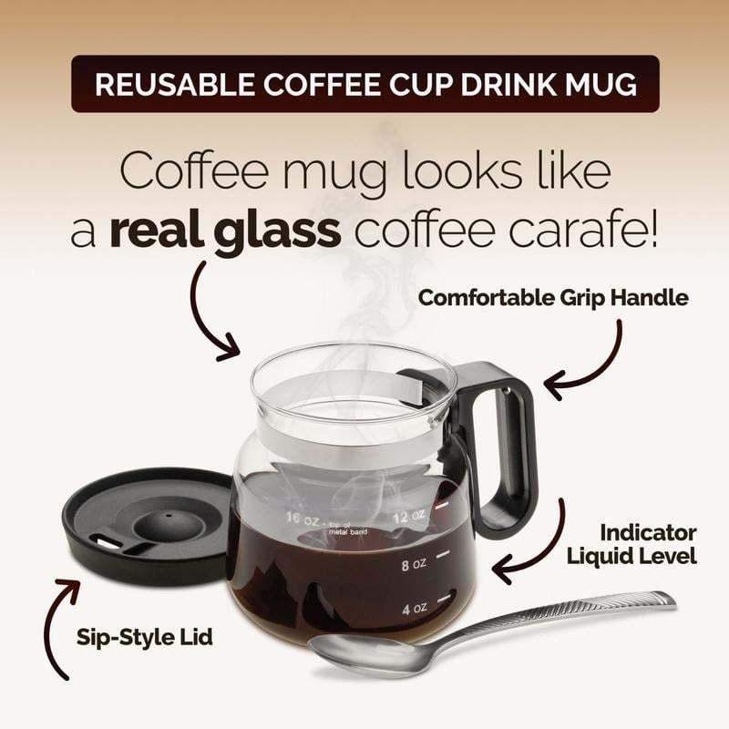 💕49% OFF💖☕ 16 Oz Glass Coffee Mug – Coffee Pot Style