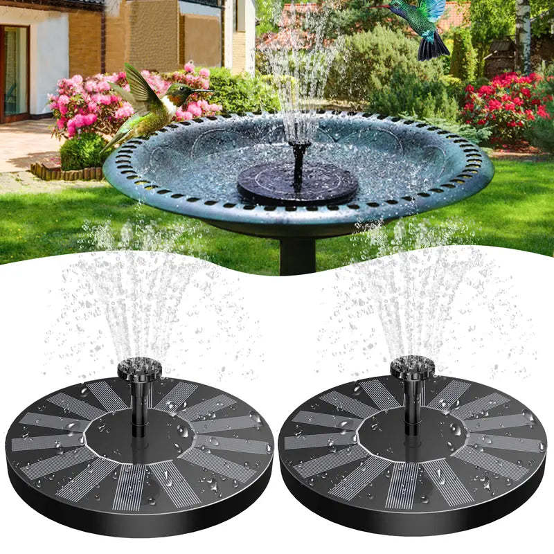 Solar Fountain, Solar Powered Bird Bath Fountain Pump with 4 Nozzles 1.4W Solar Panel Kit Water Pump, Outdoor Watering Submersible Pump for Pond, Pool, Garden, Fish Tank