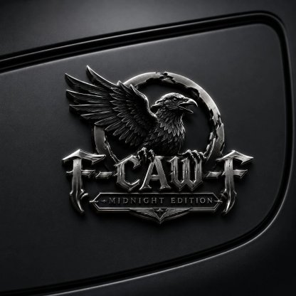 🦅 F-CAW-F Midnight Edition Metal Emblem - Premium Raven Badge For Drivers With Attitude