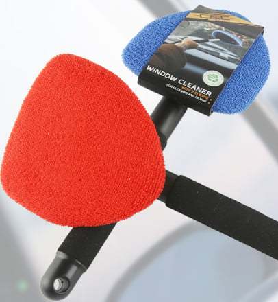 💥 💥  🔥  Windshield Cleaning Tool, Microfiber Car Window Cleaner with 4 Reusable and Washable Microfiber Pads and Extendable Handle