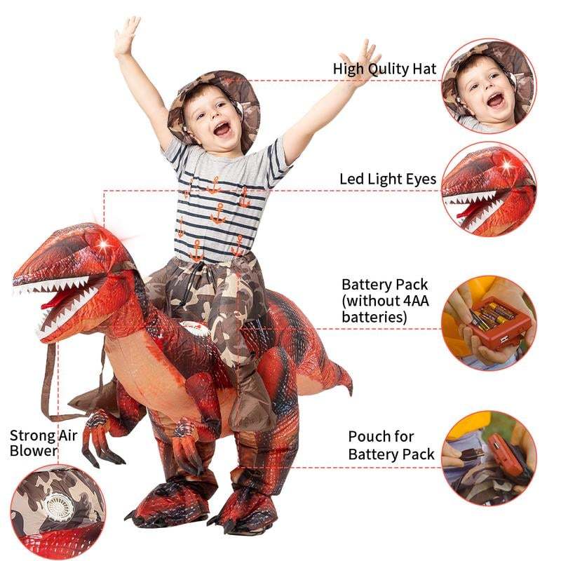 Inflatable Dinosaur Costume Halloween Costumes Funny Blow up Costume for Party Cosplay Clothing Set
