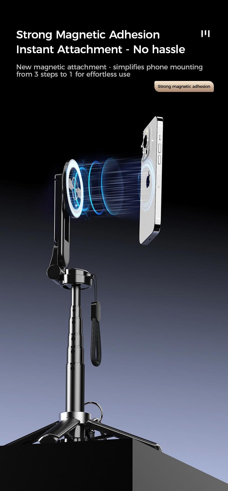 4-in-1 Multifunctional 360&deg; Rotation Magnetic Selfie Stick