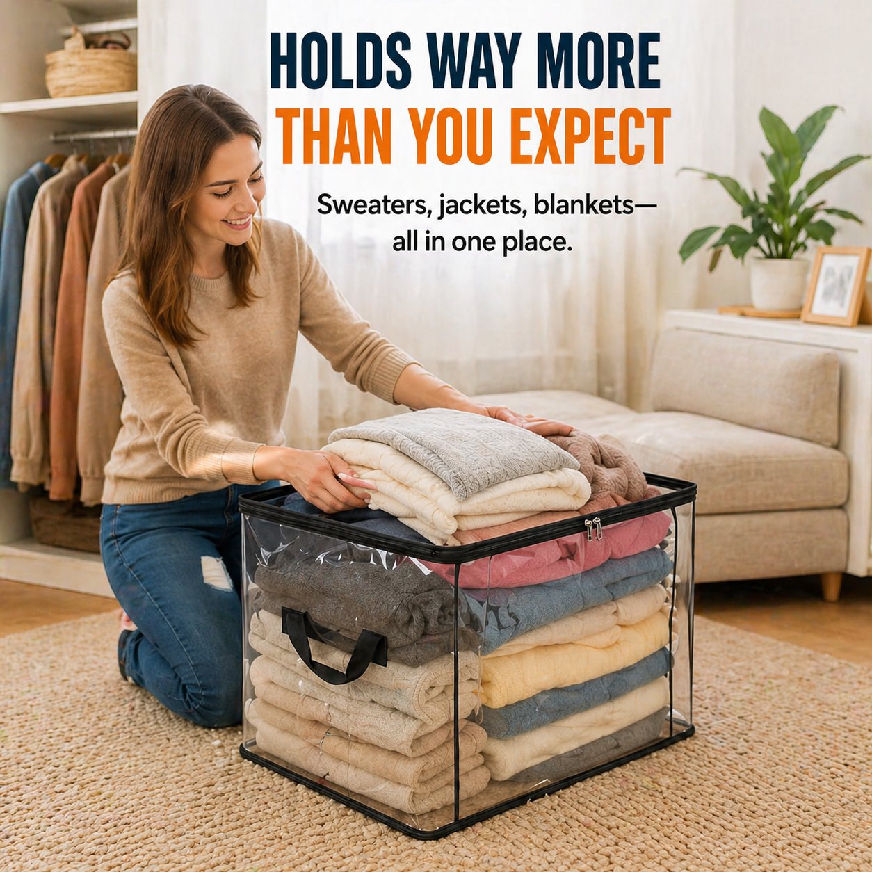 🎁 Mother's Day Sale 50% OFF📦Large Heavy-Duty Thick Plastic Clear Storage
