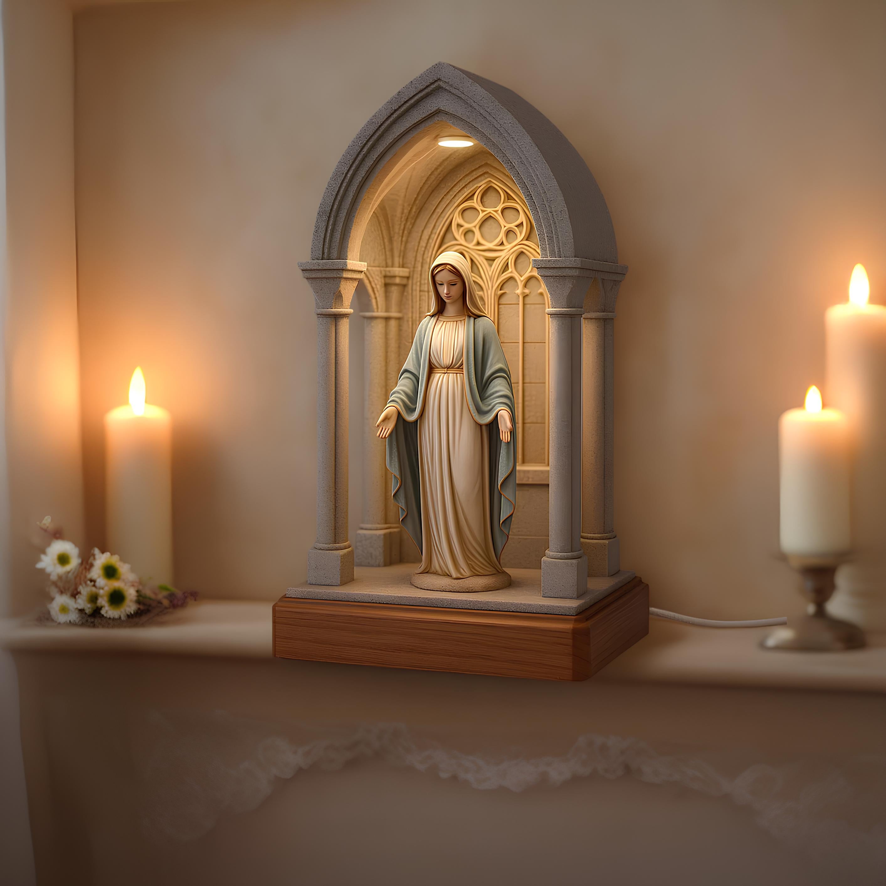 ✨ The Light of Mercy Virgin Mary Cathedral Companion Lamp