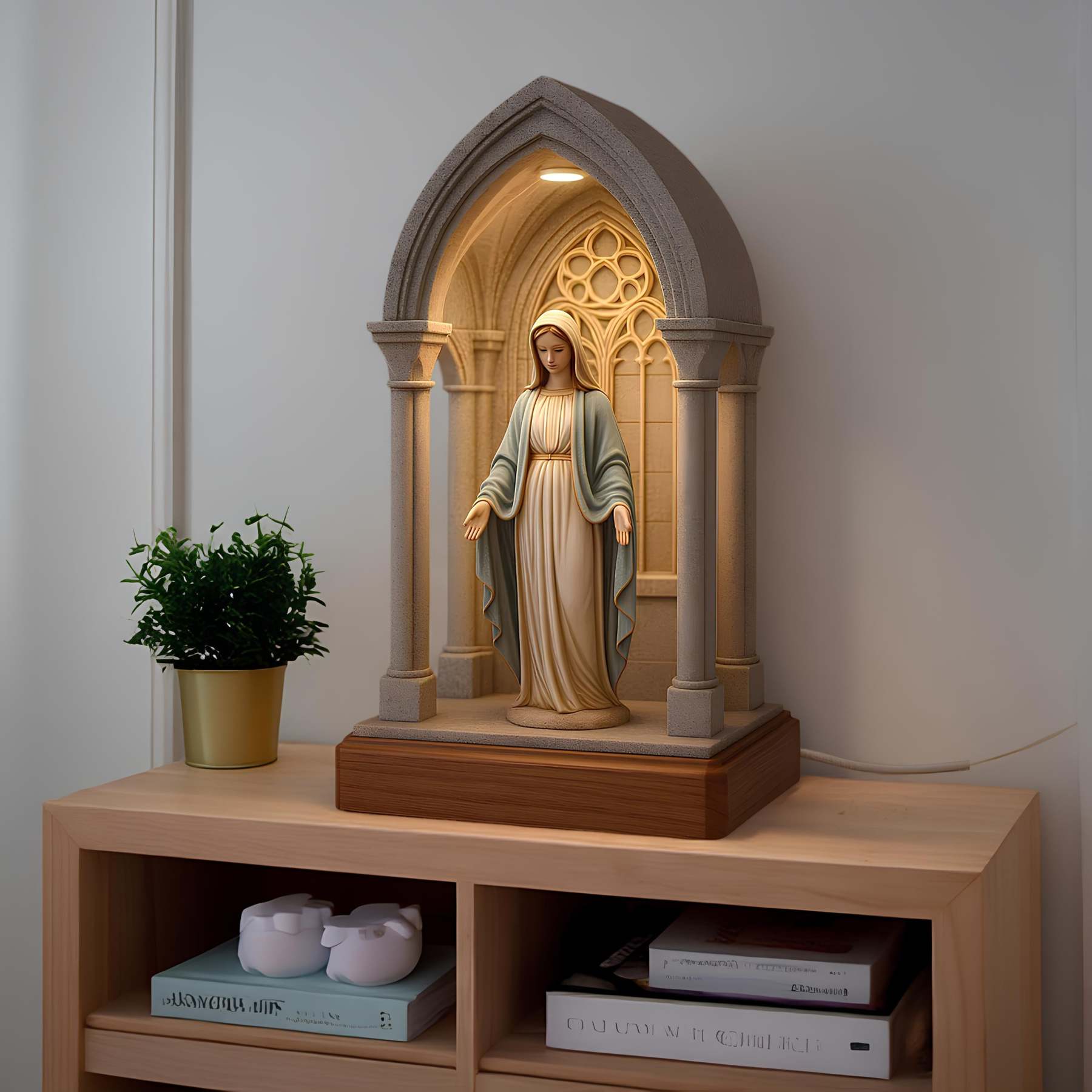 ✨ The Light of Mercy Virgin Mary Cathedral Companion Lamp