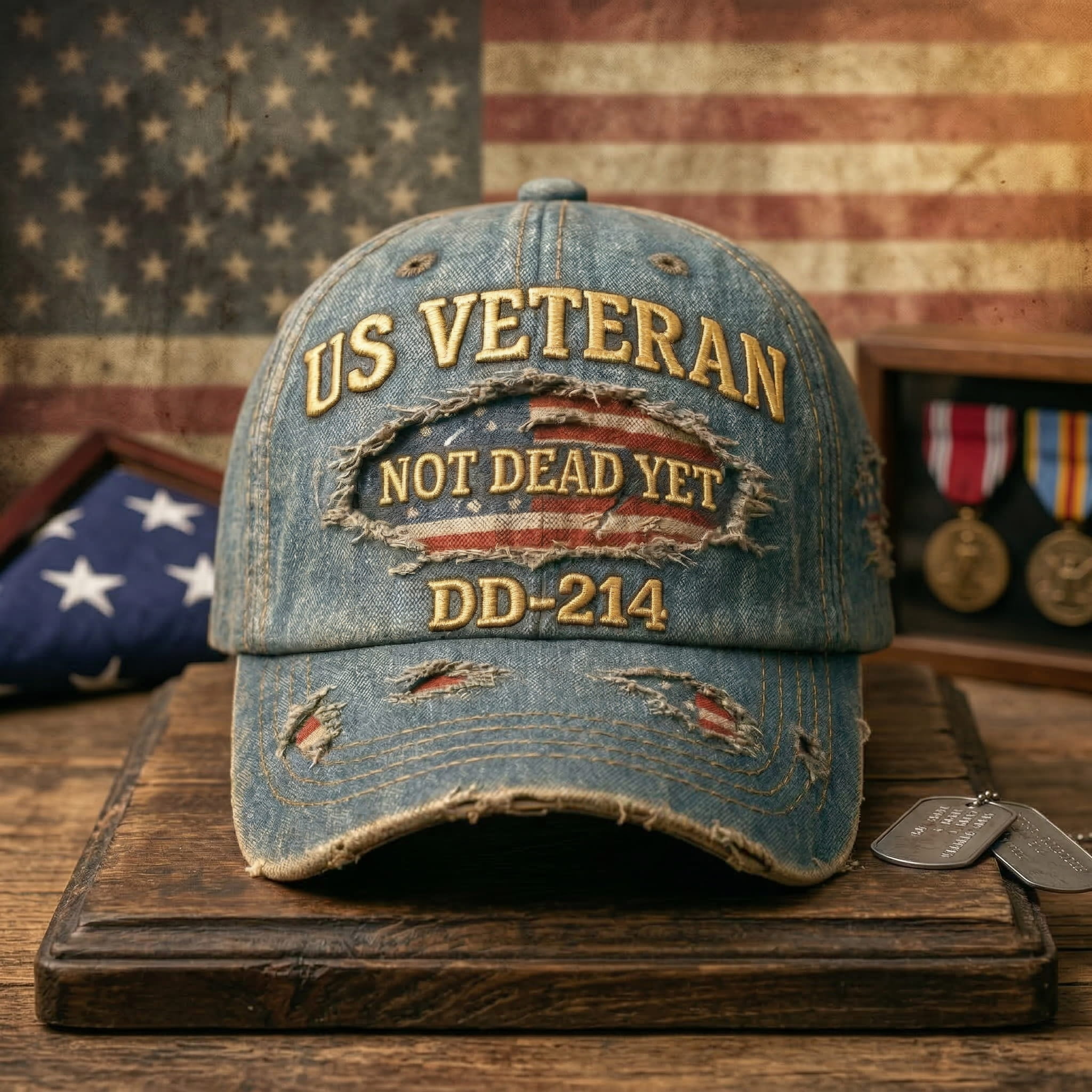 Retro DD-214 US Veteran Embroidered Hat