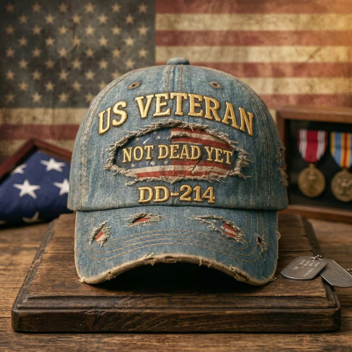 Retro DD-214 US Veteran Embroidered Hat