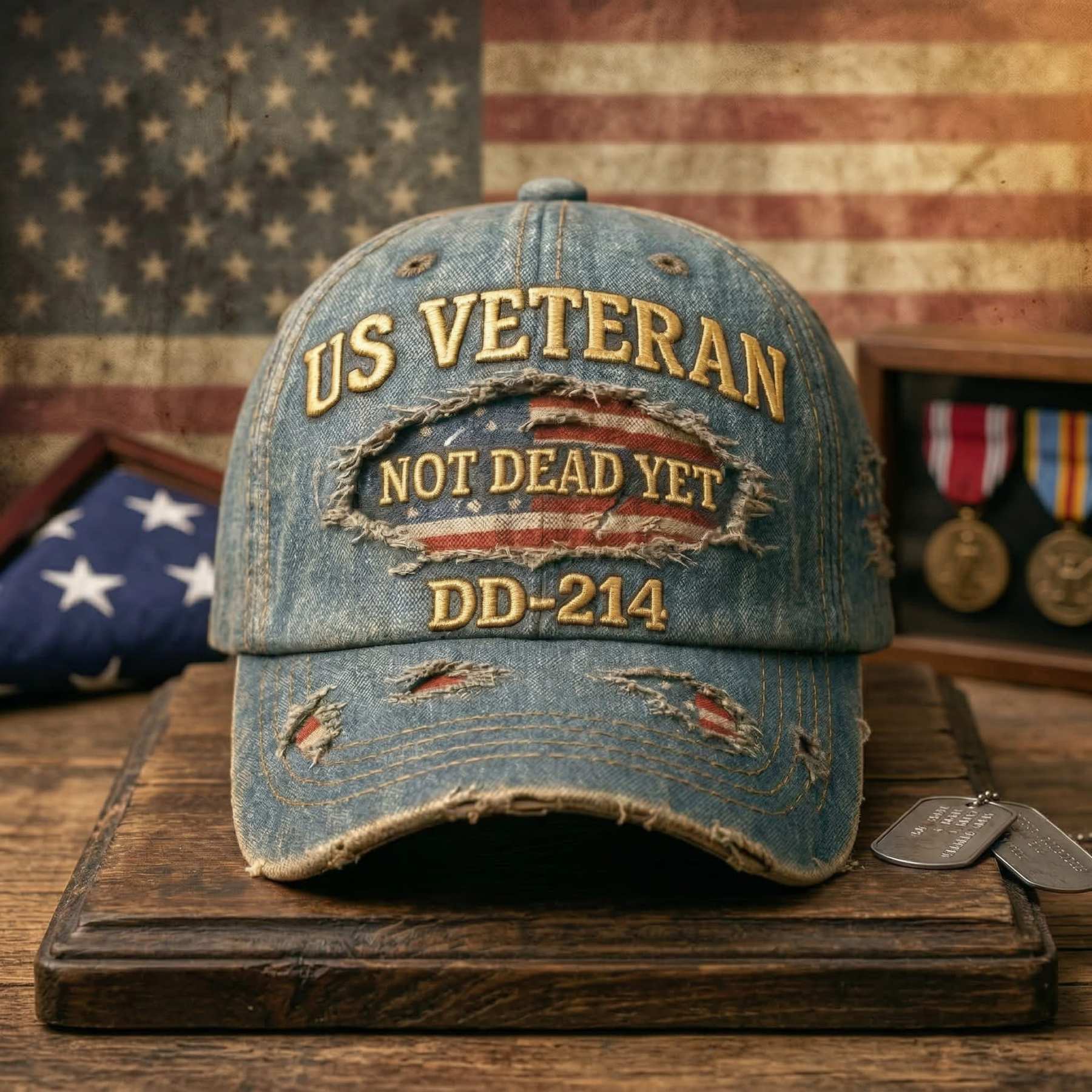 Retro DD-214 US Veteran Embroidered Hat