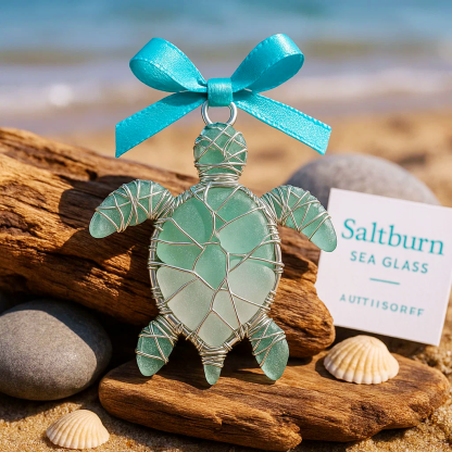 🌊✨Handmade Sea Glass Ocean Ornament