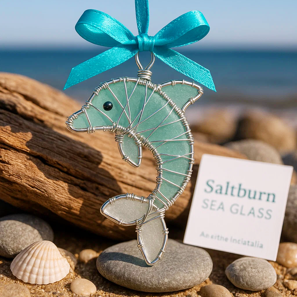 🌊✨Handmade Sea Glass Ocean Ornament