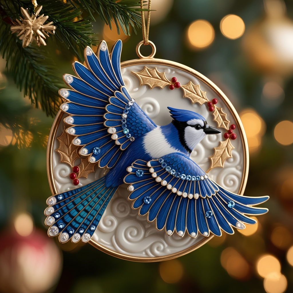 The "Heavenly Messengers" Collection: Enamel & Crystal Bird Ornaments