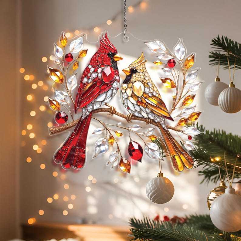 🌲Christmas Gift--❤️ Cardinal Couple Memorial Gift