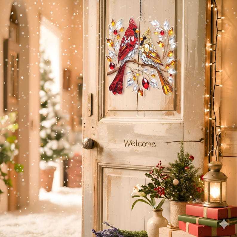 🌲Christmas Gift--❤️ Cardinal Couple Memorial Gift