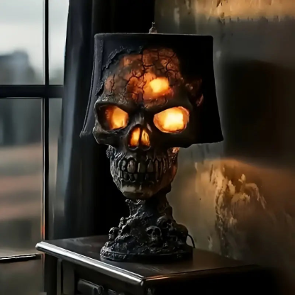 Molten Skull Lava Lamp, Halloween Lava Stone Skull Night Light 