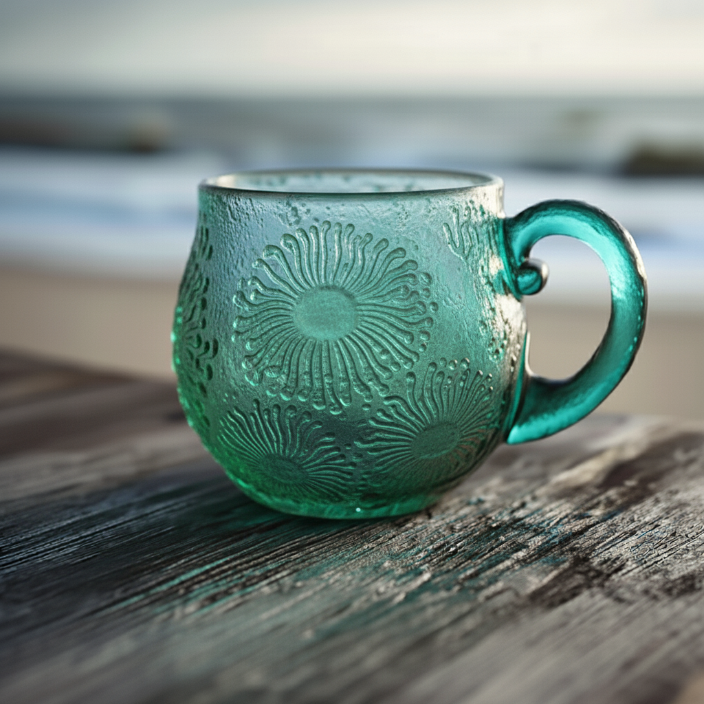 Ocean-themed glass