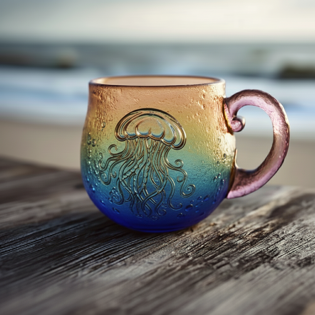 Ocean-themed glass
