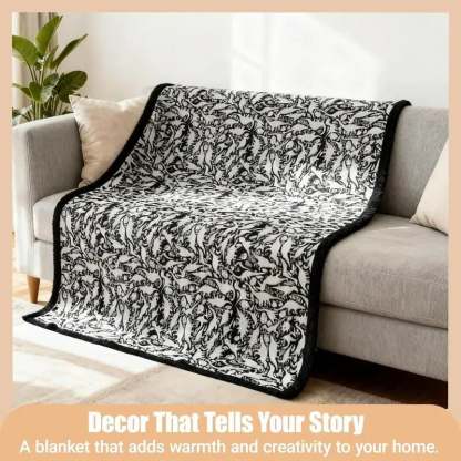 DIY Coloring Blanket 50x60 Inch Fleece Throw for Kids & Adults with 24 Marker Pens