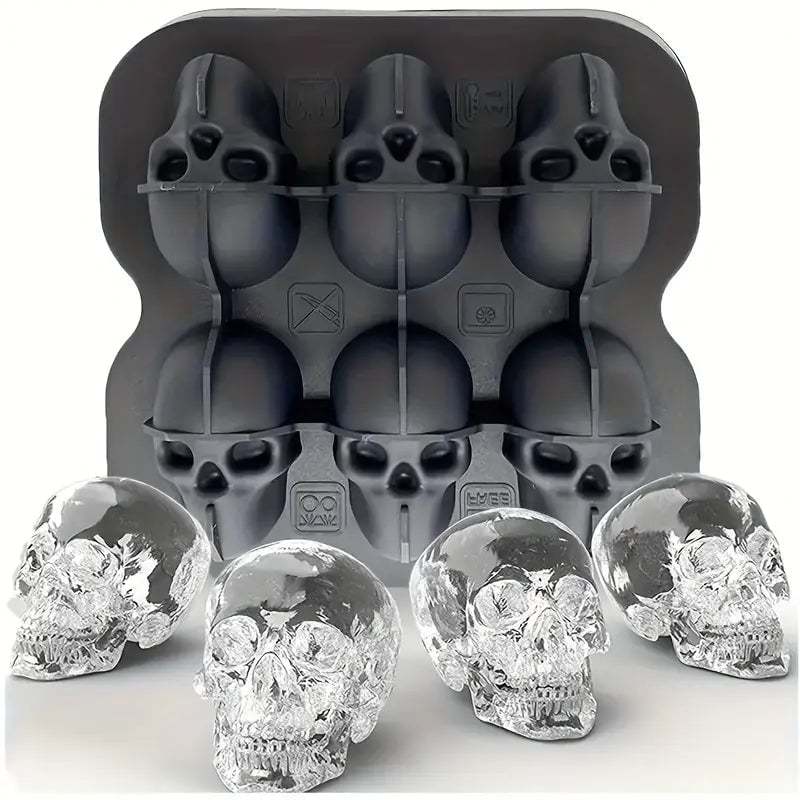 💀DIY Silicone Skull Ice Cube Tray – Giant Slow-Melt Skull for Whiskey & Cocktails – Food-Grade & Multi-Use Mold 🥃