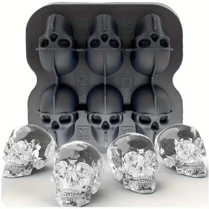 💀DIY Silicone Skull Ice Cube Tray – Giant Slow-Melt Skull for Whiskey & Cocktails – Food-Grade & Multi-Use Mold 🥃
