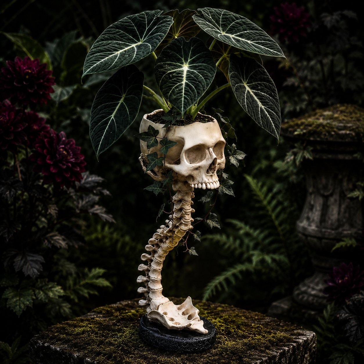 💥 LAST DAY 50% OFF - 💀🌿 Sculptured Skull Flowerpot 