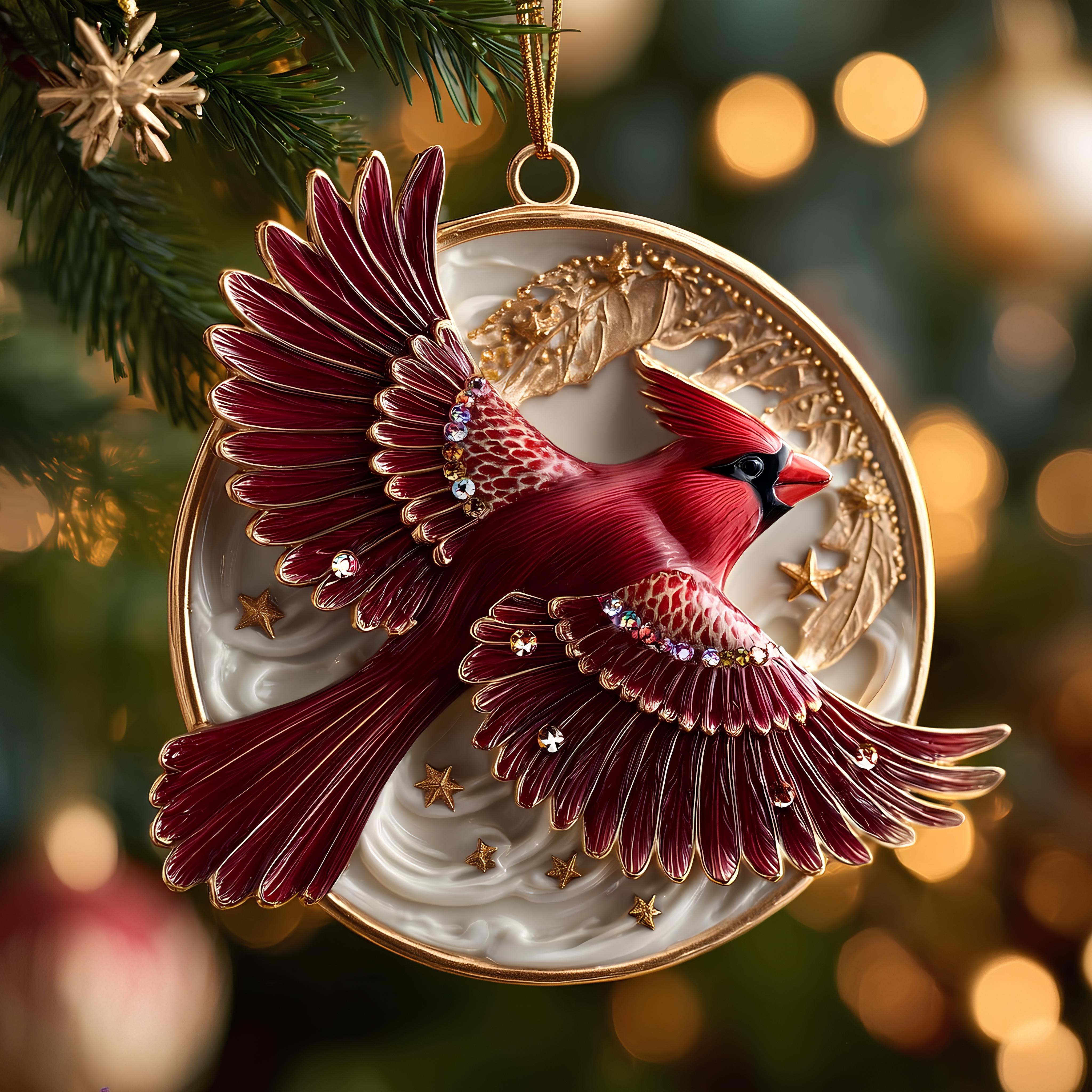 The "Heavenly Messengers" Collection: Enamel & Crystal Bird Ornaments