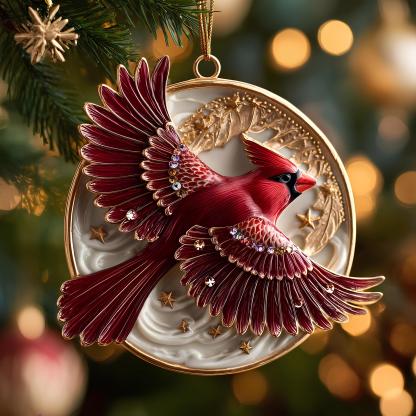 The "Heavenly Messengers" Collection: Enamel & Crystal Bird Ornaments