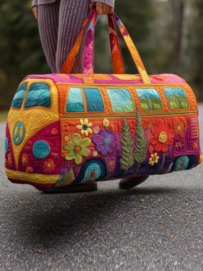 🏆 New Year Special Offer 50% OFF -  Hippie Van Quilted Duffle Bag