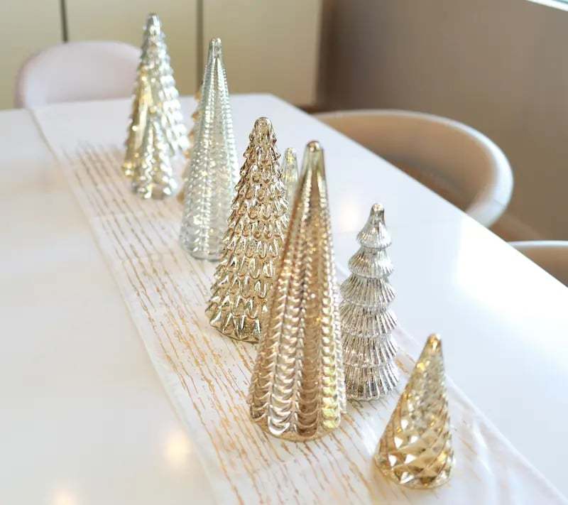 BFF Collection Set of 5 Illuminated Mercury Glass Trees