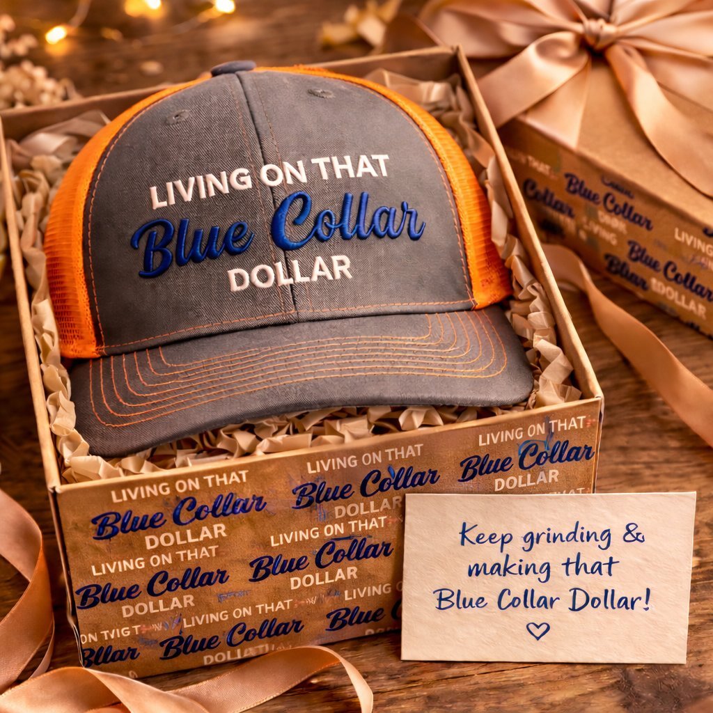 🔥LAST DAY 50% OFF-🛠️🧢Blue Collar Dollar Trucker Hat – Proud Workwear Cap