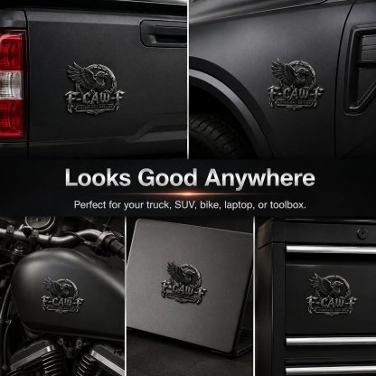 🦅 F-CAW-F Midnight Edition Metal Emblem - Premium Raven Badge For Drivers With Attitude