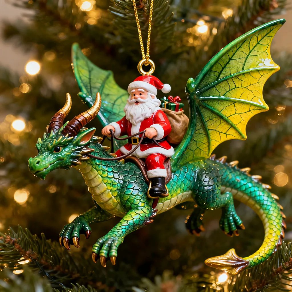 🔥Christmas Hot Sale-Santa’s Dragon Riders Ornament Collection