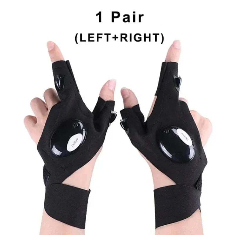 🔥🔥Hands-Free LED Half Finger Gloves