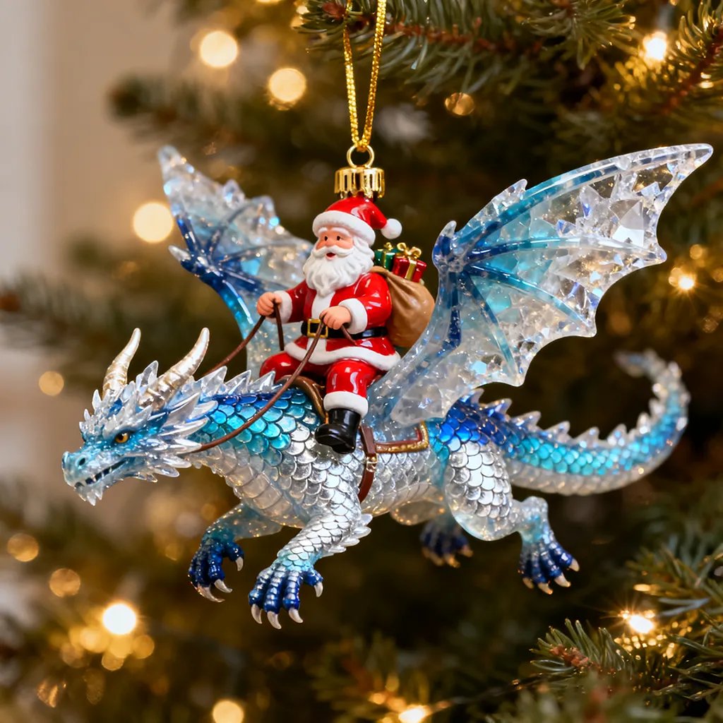🔥Christmas Hot Sale-Santa’s Dragon Riders Ornament Collection