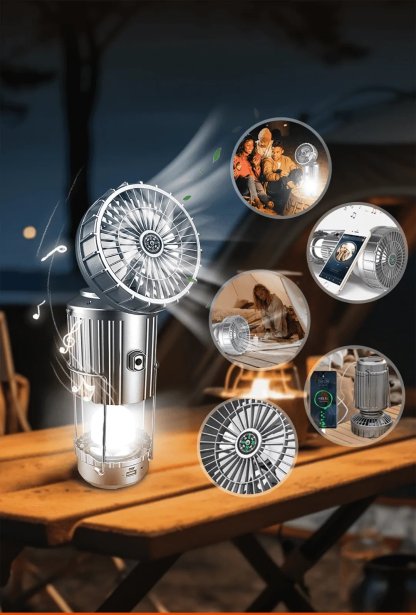 🏆Flash Sale⚡ 50K+ SOLD!💥🔥5-In-1 Portable LED Camping Lantern With Fan
