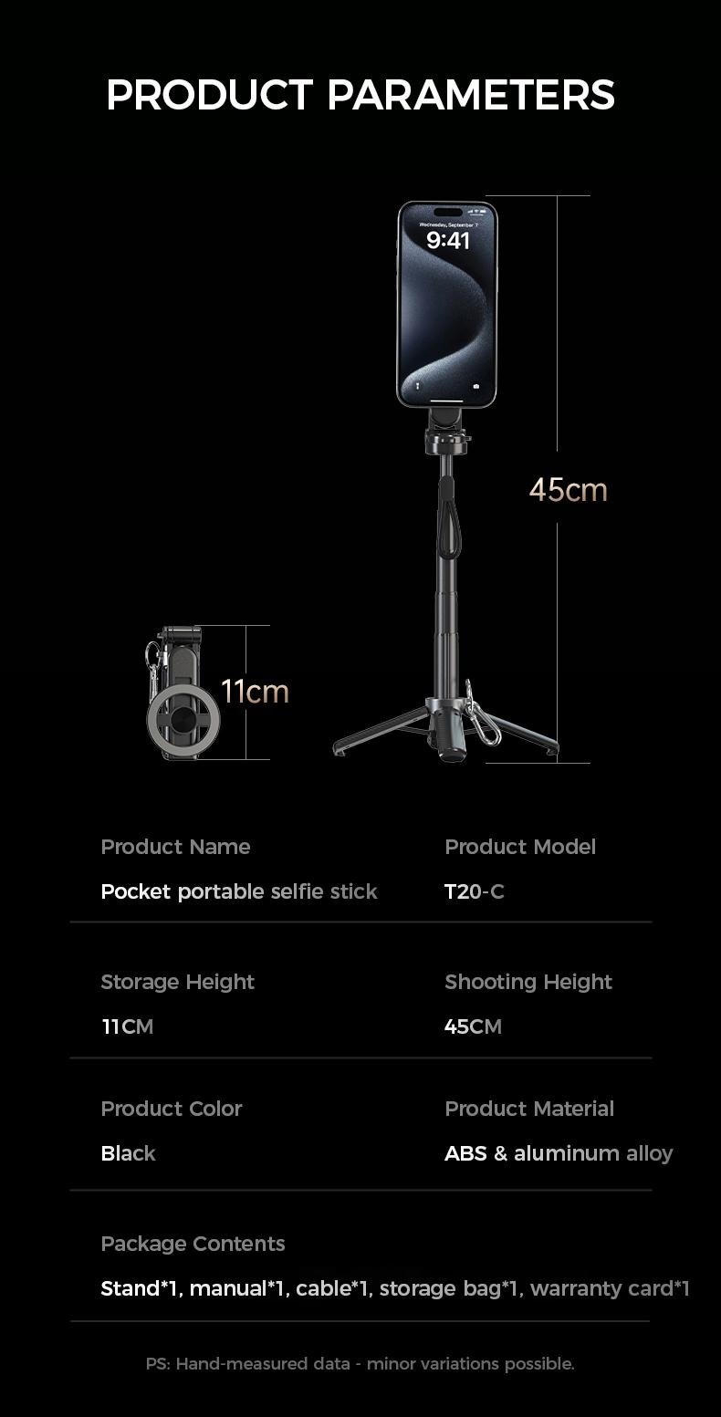 4-in-1 Multifunctional 360&deg; Rotation Magnetic Selfie Stick