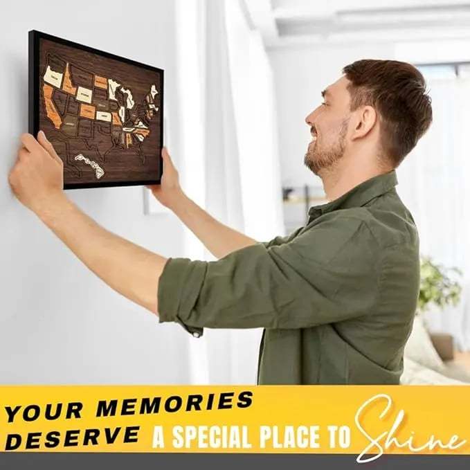 🔥Last Day 50% OFF -Wooden USA Travel Map Puzzle🧩A Stylish Way to Track Your Journey & Memories