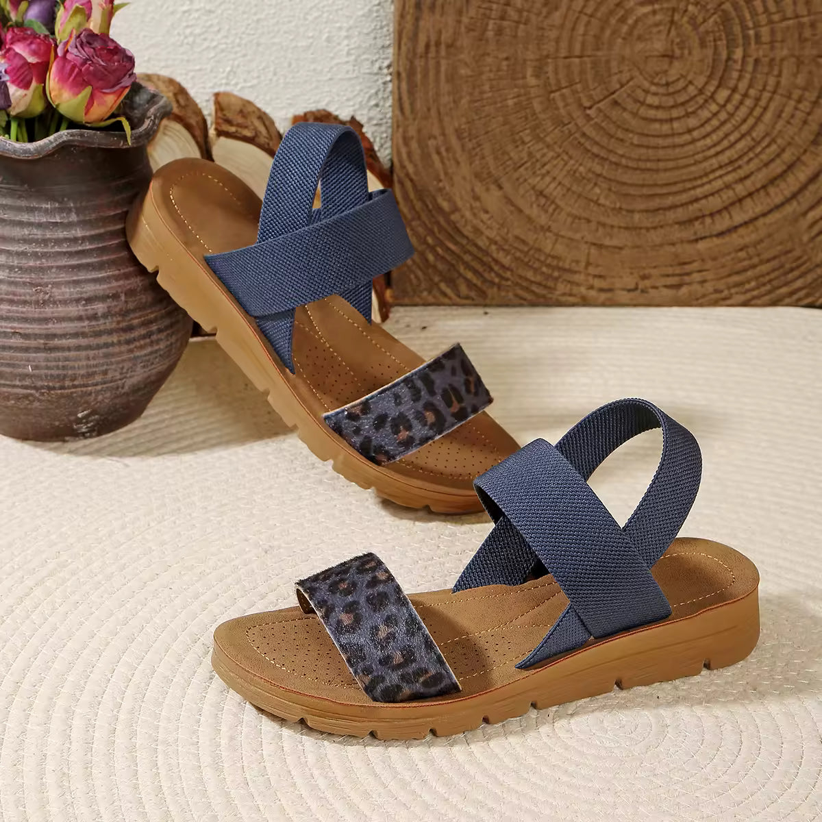 🔥Last Day Promotion 50% OFF -  Women’s Elasticated Wedge-Heeled Casual Sandals