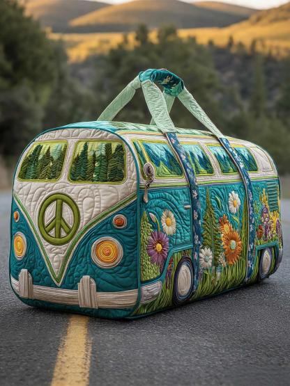 🏆 New Year Special Offer 50% OFF -  Hippie Van Quilted Duffle Bag